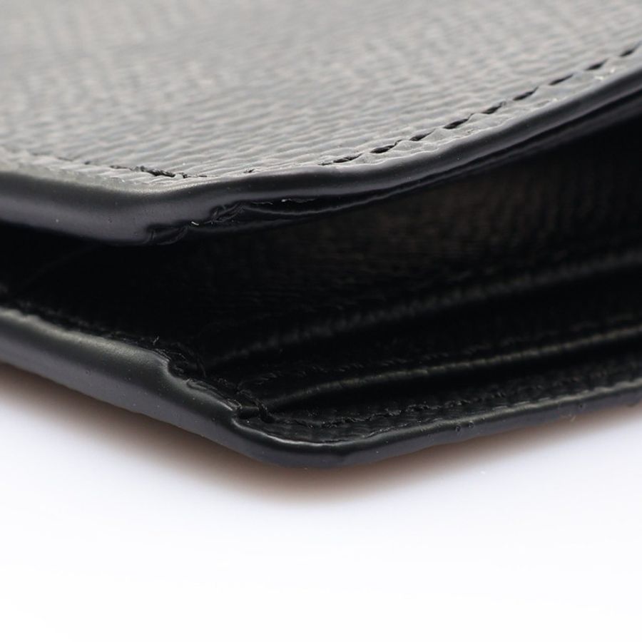 黑色 棋盤格帆布 Multiple 兩折短夾【LOUIS VUITTON LV 路易威登】 N62663-6