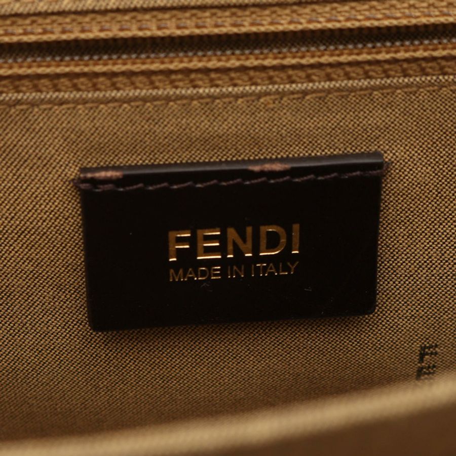 FENDI Zucca 2WAY 手提包 帆布 皮革 棕色 紅色 黑色 二手 女士-3