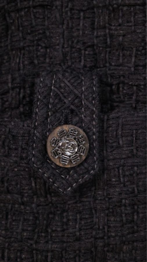 Chanel 16年首尔系列秀款黑色粗花呢两口袋上衣外套FR36 25/8-46