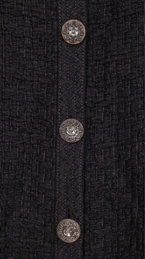 Chanel 16年首尔系列秀款黑色粗花呢两口袋上衣外套FR36 25/8-56