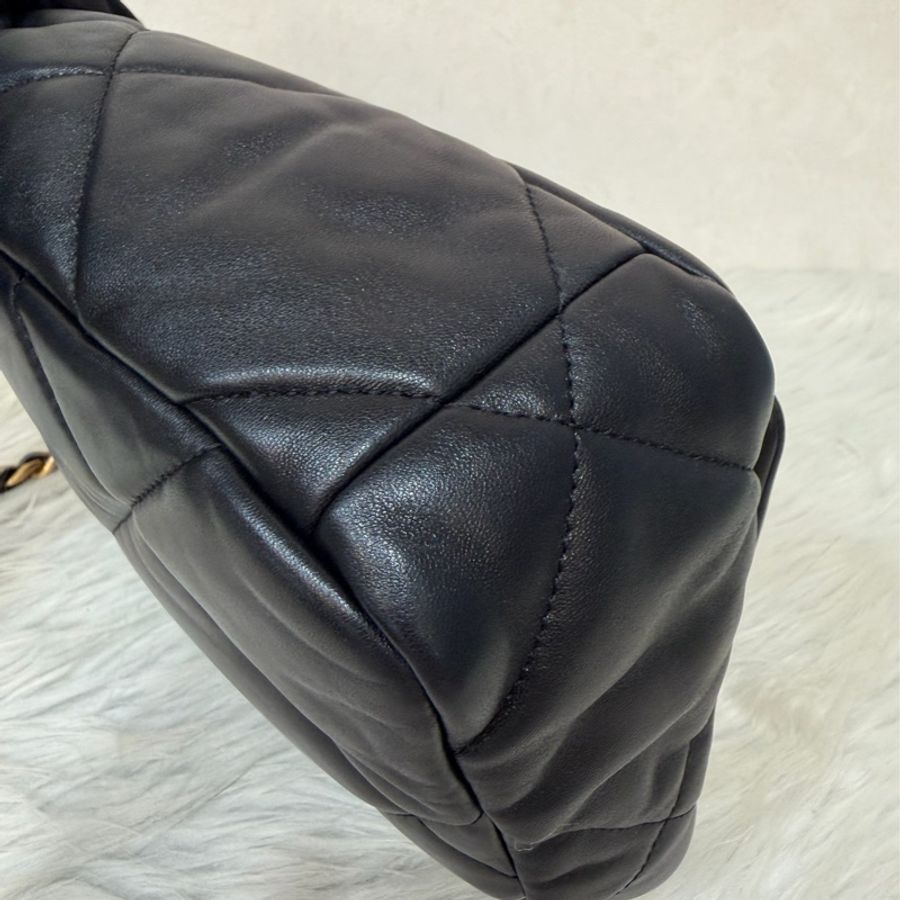 CHANEL AS1160 黑色 亮面小羊皮 羊皮 金鍊 銀鍊 手提包 斜背包 19 口蓋包-11
