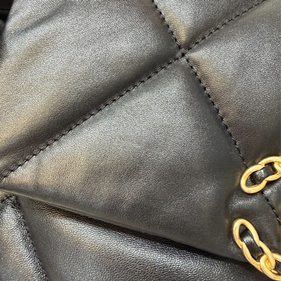 CHANEL AS1160 黑色 亮面小羊皮 羊皮 金鍊 銀鍊 手提包 斜背包 19 口蓋包-24