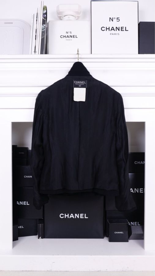 Chanel 94年黑金双排扣大翻领外套-7