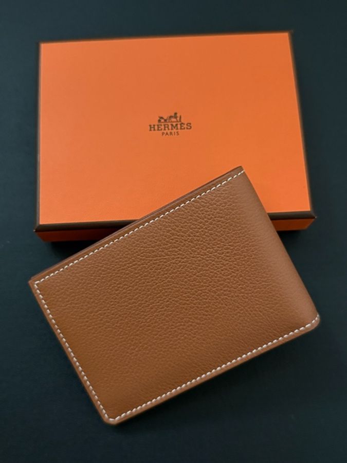 Hermee H Sellier Card Holder 卡包 gold金棕色 Evercolor皮-1