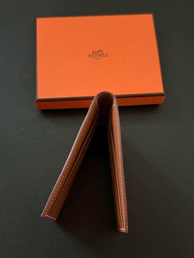 Hermee H Sellier Card Holder 卡包 gold金棕色 Evercolor皮-5