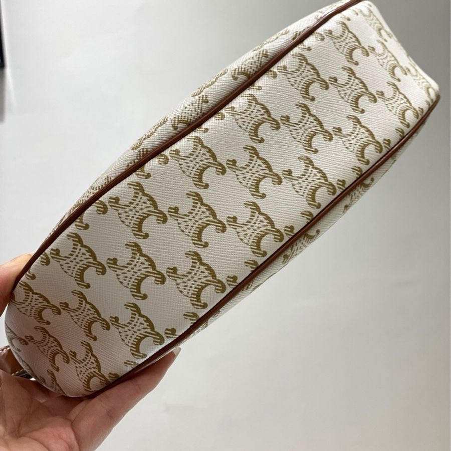 【98新 保值款❤️大牌平替✨ 全網最低價!】Celine/賽琳 AVA凱旋門 白色老花腋下包(下單前先詢問庫存❗️❗️)-6