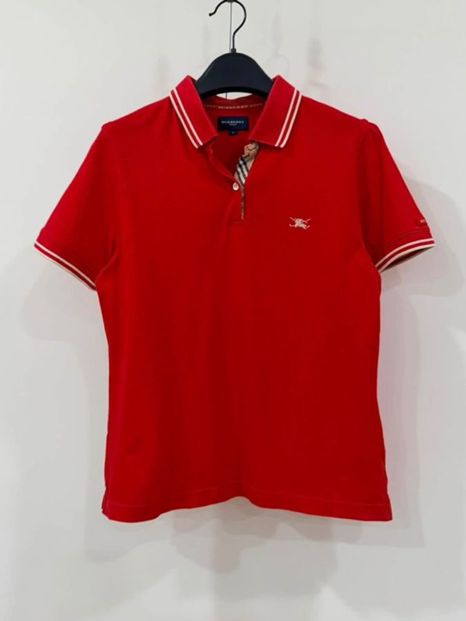BURBERRY GOLF 線條滾邊戰馬POLO上衣 紅色-2