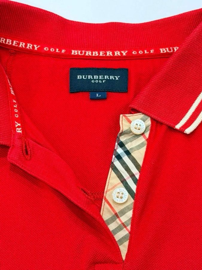 BURBERRY GOLF 線條滾邊戰馬POLO上衣 紅色-8