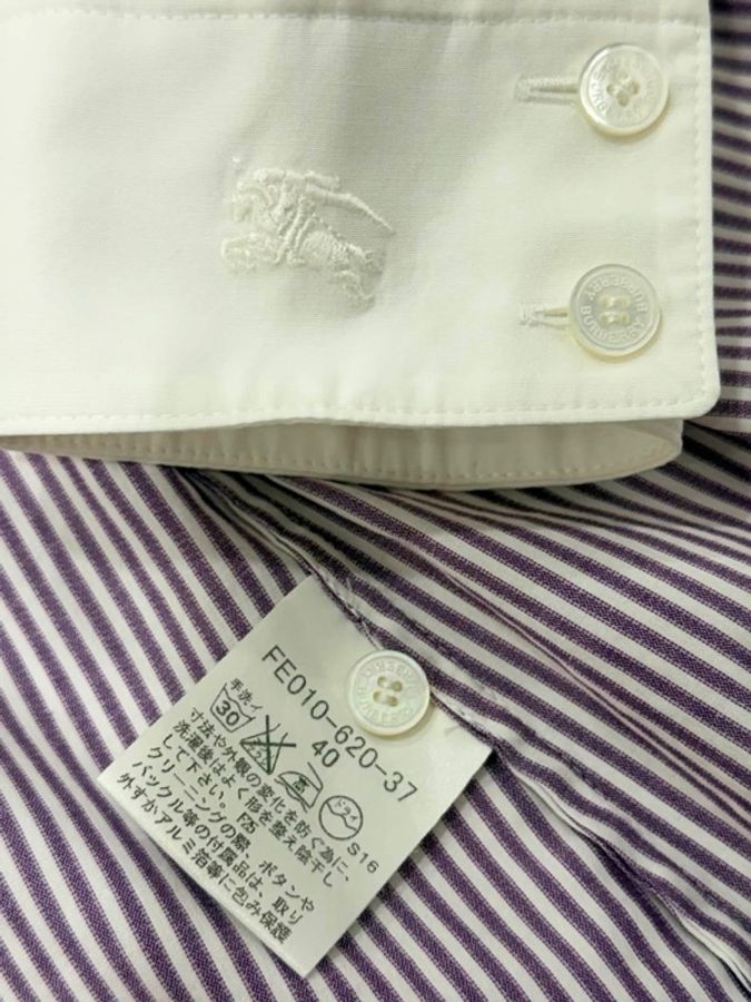 BURBERRY 倫敦 直條紋戰馬襯衫-9