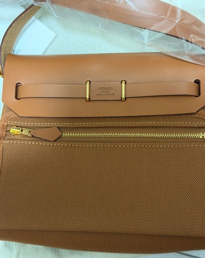 Hermès Mini Herbag 20 金扣|咖啡色|全新未使用-6