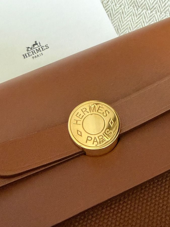 Hermès Mini Herbag 20 金扣|咖啡色|全新未使用-8