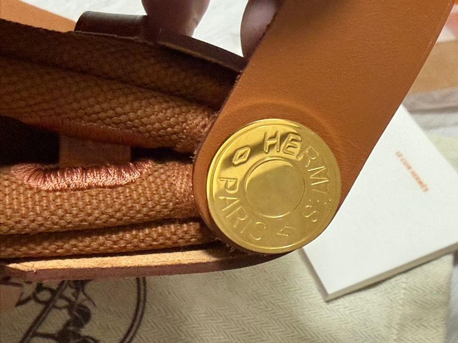 Hermès Mini Herbag 20 金扣|咖啡色|全新未使用-10