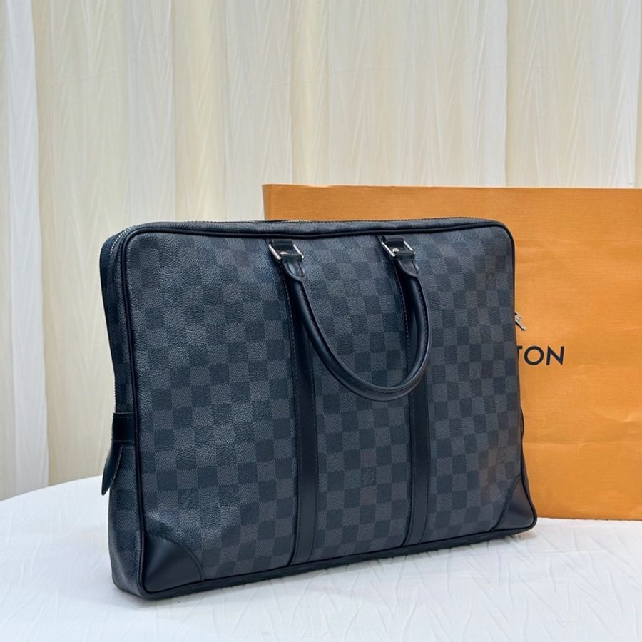 【98新❤️商務通勤必備✨ 全網最低價！】Louis Vuitton/LV 棋盤格公文包手提包（下單前先詢問庫存❗️❗️）-3