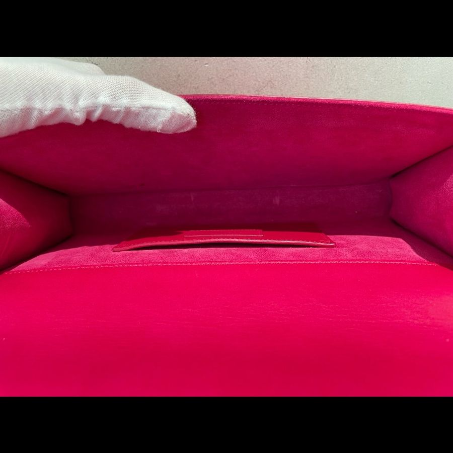 Ysl 手拿包 玫紅色 小牛皮-4