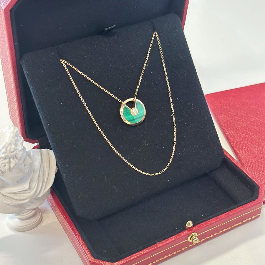 Cartier Amulette de Cartier 大號綠色護身符項鍊 19年全套-3
