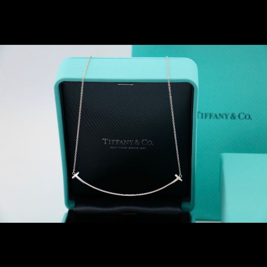 Tiffany 白金 微笑項鍊 大號 🈶盒子-4