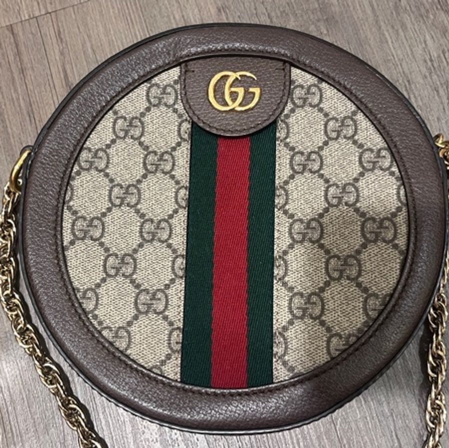 GUCCI老花圓餅側背包-0