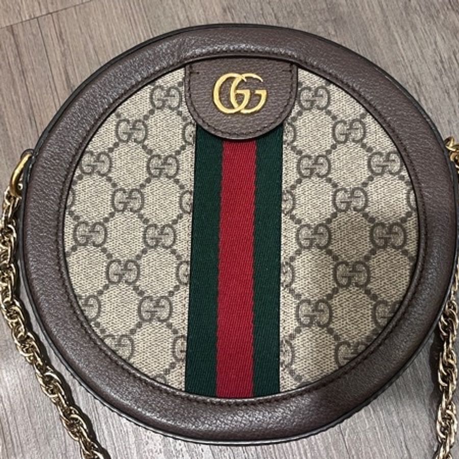 GUCCI老花圓餅側背包-8