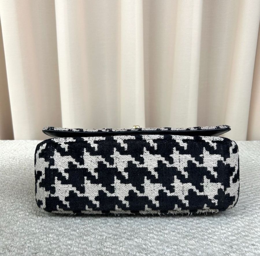 【經典圖案✨狀況超佳❤️】Dior迪奧千鳥格毛呢刺繡caro系列鏈條包-8