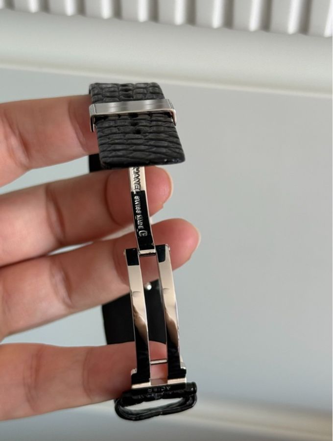 【幾千就可以get的中古大牌手錶🥰讓你手錶自由⌚️】Chanel香奈兒中古菱格紋COCO黑銀方糖 方塊 後鑲鑽手錶-8