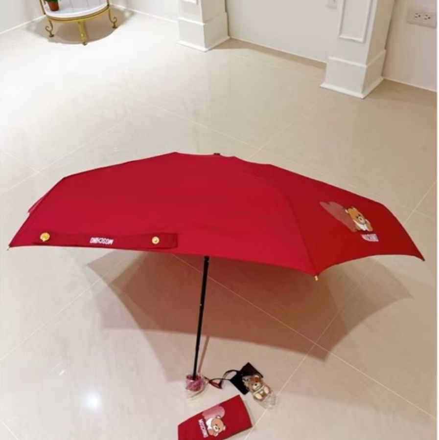 MOSCHINO(真品)《全新》Teddy Love 深紅色小熊折傘|附小熊吊飾・收納套・原廠吊牌-15