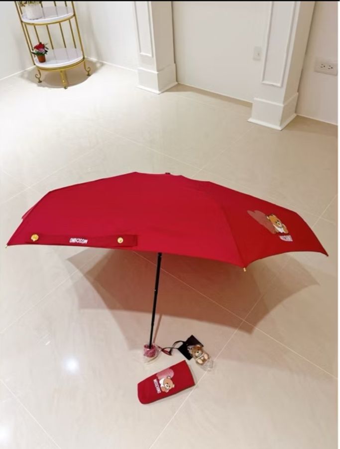 MOSCHINO(真品)《全新》Teddy Love 深紅色小熊折傘|附小熊吊飾・收納套・原廠吊牌-16