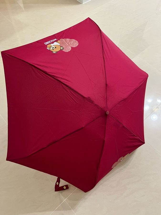 MOSCHINO(真品)《全新》Teddy Love 深紅色小熊折傘|附小熊吊飾・收納套・原廠吊牌-29