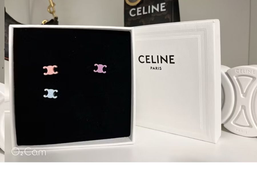 CELINE《全新》VIC Exclusive BABY 凱旋門三色耳釘套組|粉藍紫|限量收藏|全新全配-7