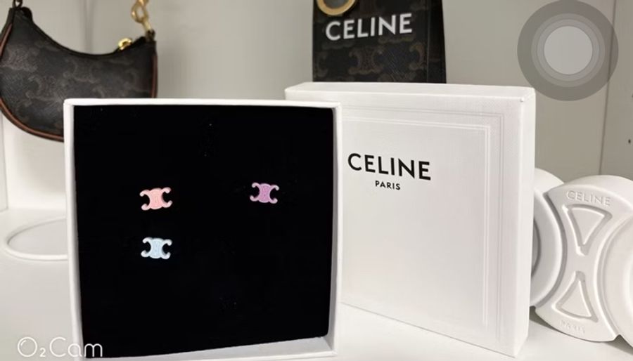 CELINE《全新》VIC Exclusive BABY 凱旋門三色耳釘套組|粉藍紫|限量收藏|全新全配-12