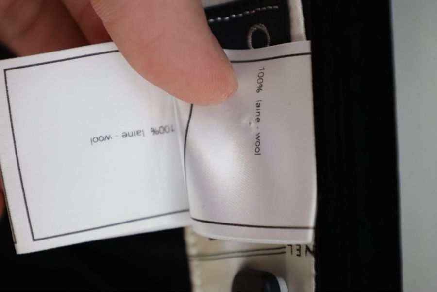 Chanel 99年黑色直筒西装料长裤-13