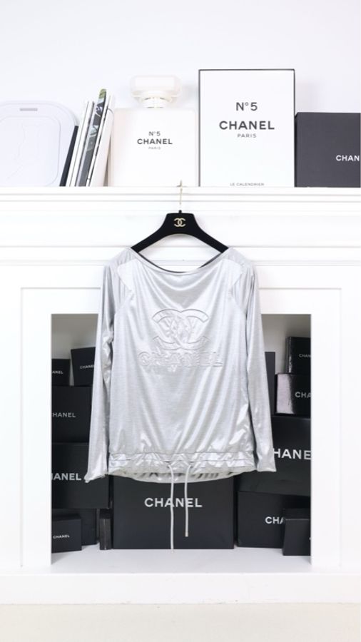 Chanel 12年银色圆领cc套头外套卫衣-0
