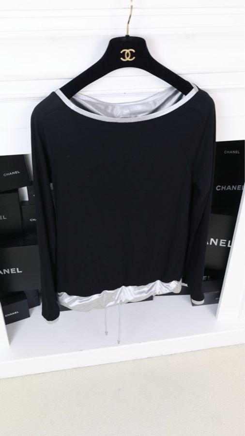 Chanel 12年银色圆领cc套头外套卫衣-7