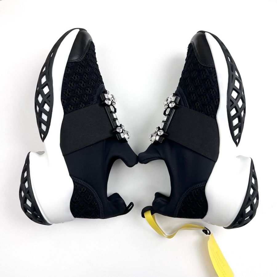 Roger Vivier RV 36.5碼 黑色鑽扣厚底運動鞋 98新-2