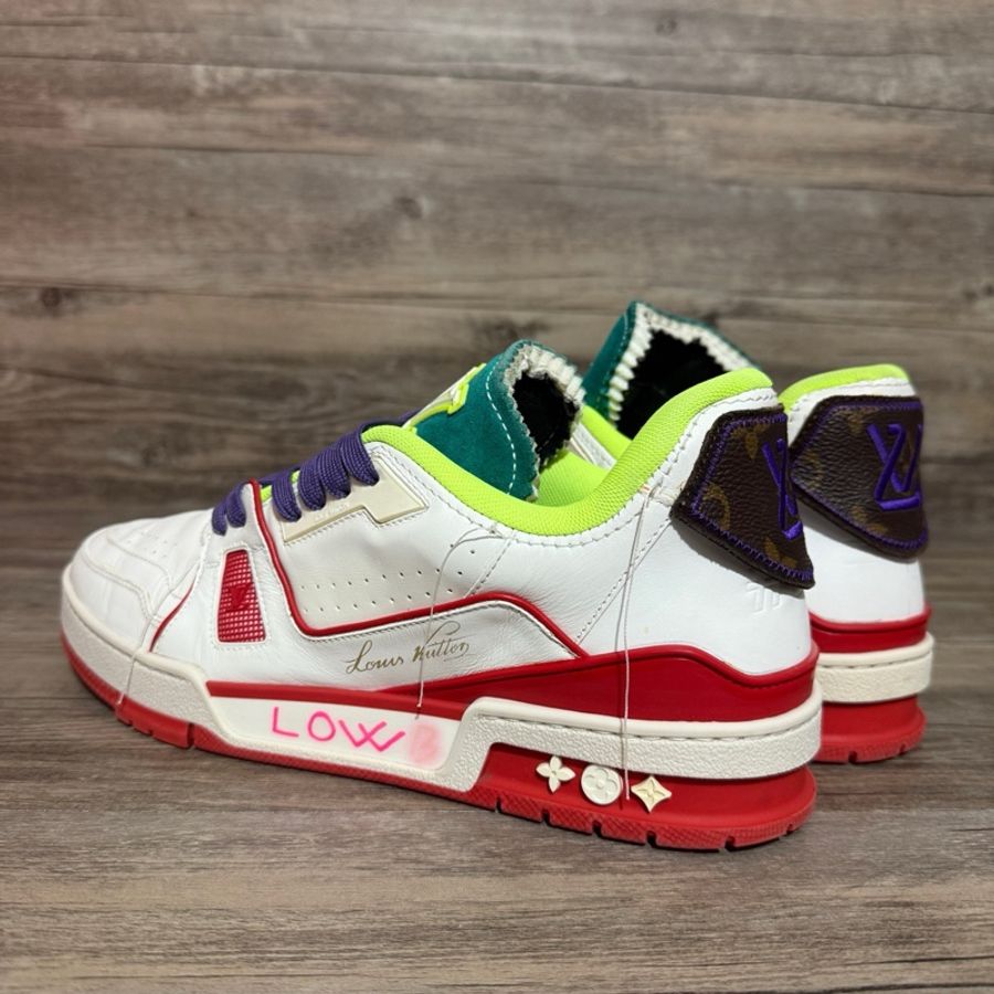 Louis Vuitton路易威登 trainer 祖母綠 白紅  41碼-2