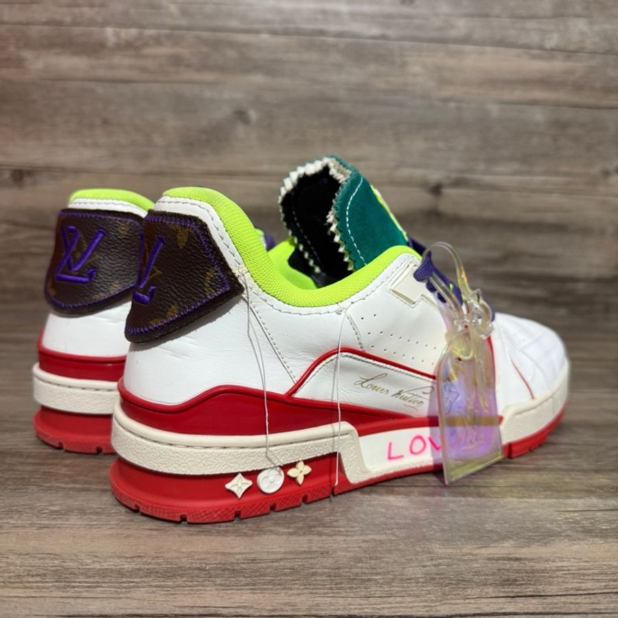 Louis Vuitton路易威登 trainer 祖母綠 白紅  41碼-3