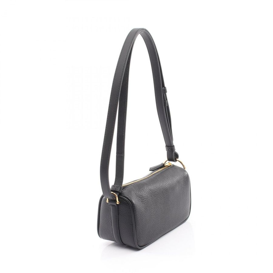 GUCCI 半馬銜扣迷你單肩包 860784AAFW01000 黑色真皮 全新 女士-1