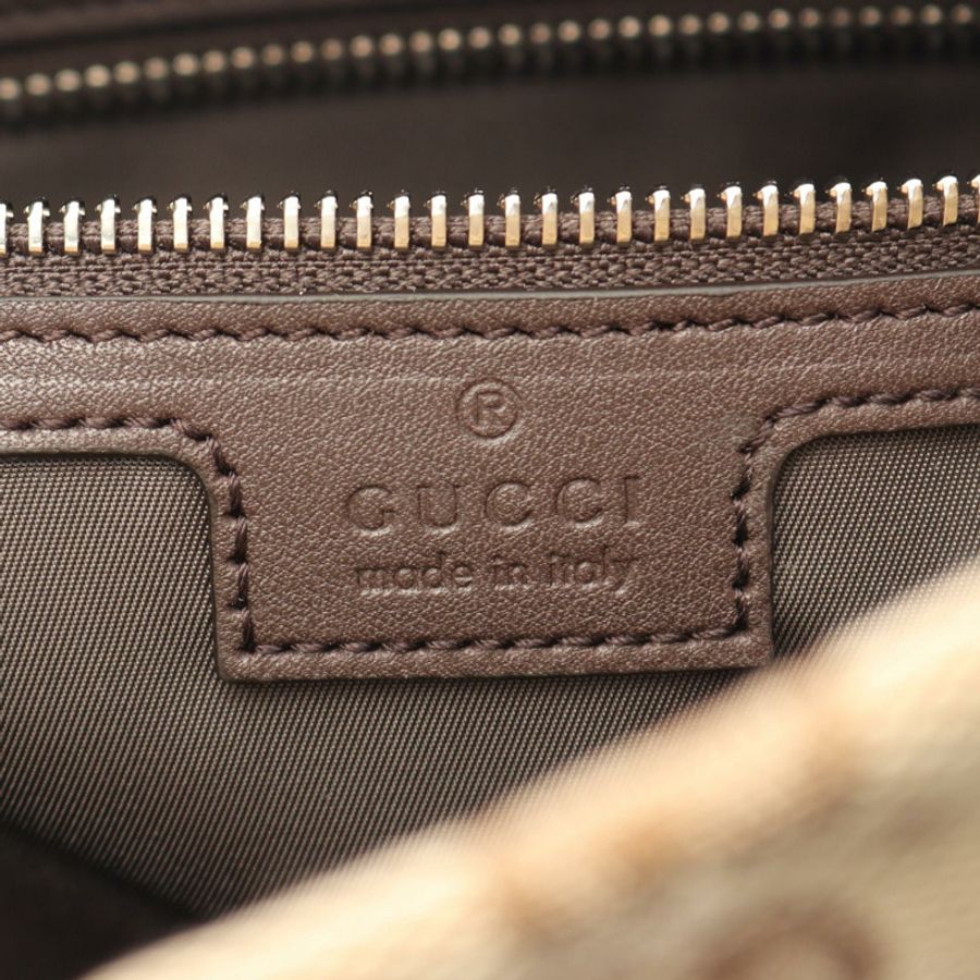 GUCCI Neo Original GG帆布手提包,帆布皮革拼接,米棕色,全新女士款-3
