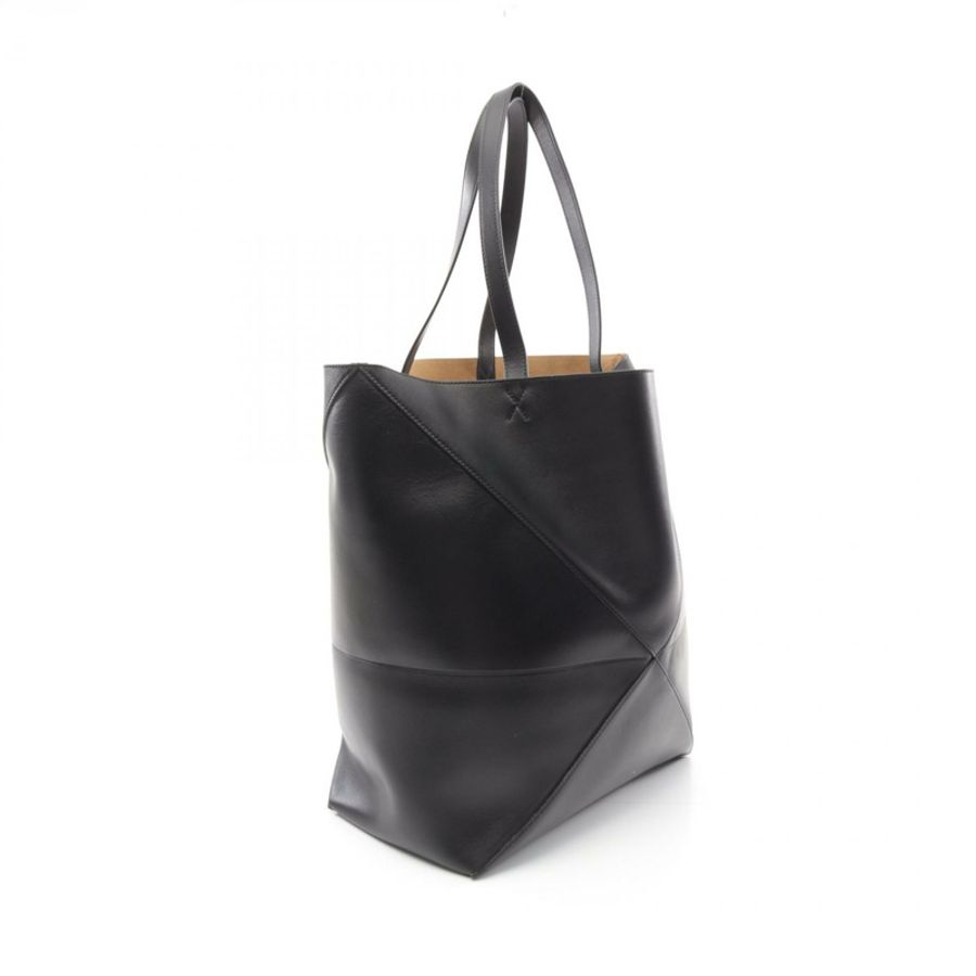 LOEWE Puzzle Fold 大號托特單肩包 B933Q18X011100 黑色皮革 全新 男士-1