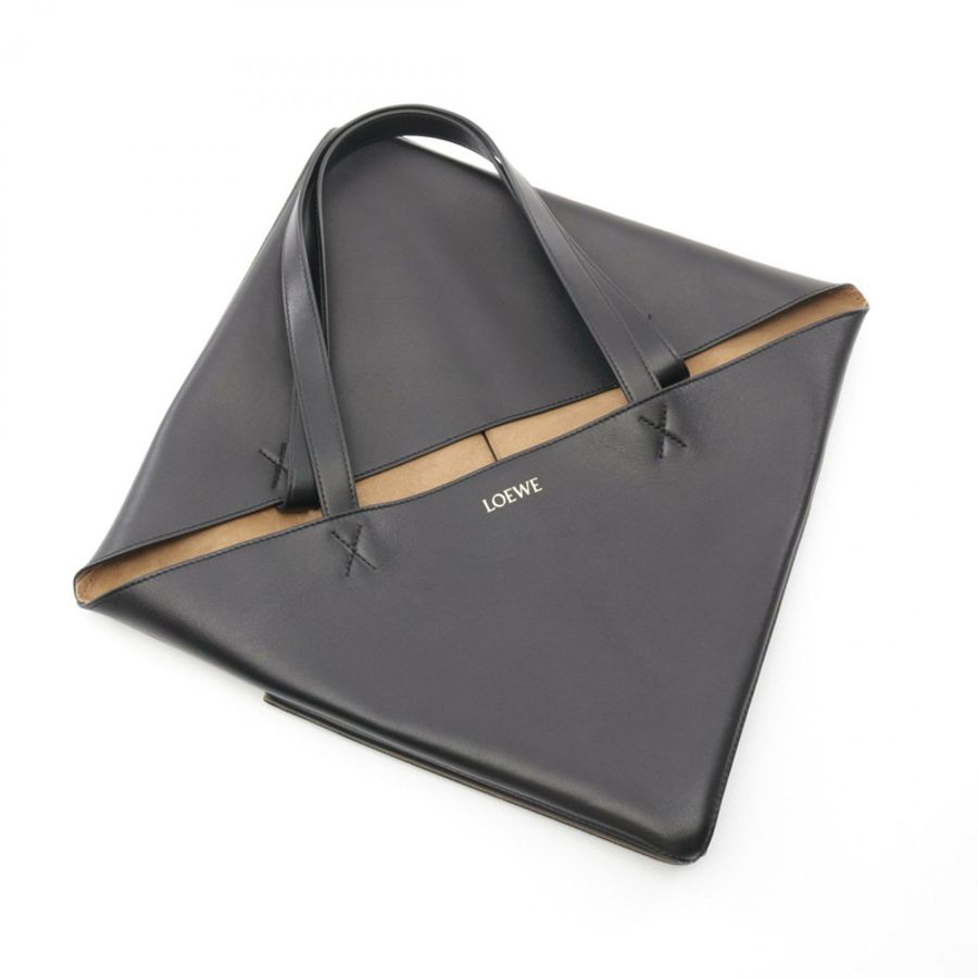LOEWE Puzzle Fold 大號托特單肩包 B933Q18X011100 黑色皮革 全新 男士-4