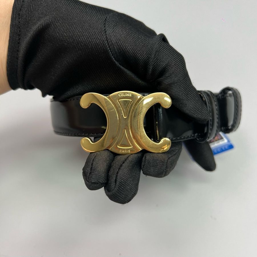 Celine賽琳 黑金凱旋門腰帶 成色98新,80碼-1