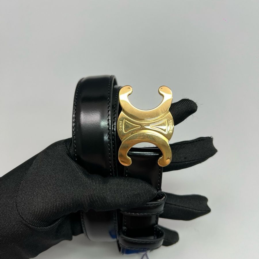 Celine賽琳 黑金凱旋門腰帶 成色98新,80碼-3