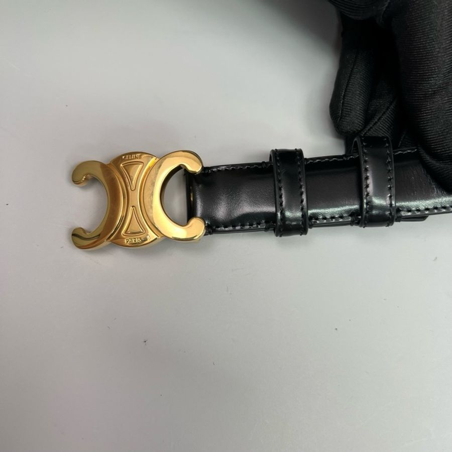 Celine賽琳 黑金凱旋門腰帶 成色98新,80碼-4