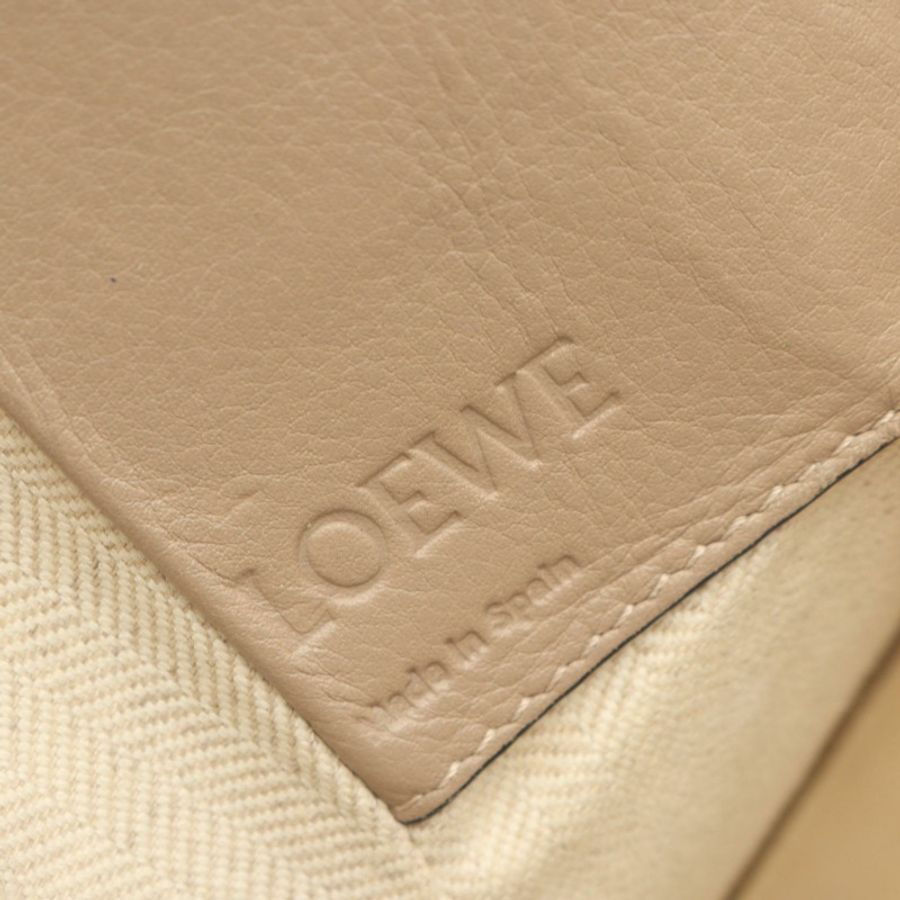 LOEWE HAMMOCK 小號單肩手提包,米色皮革,二手女款-3