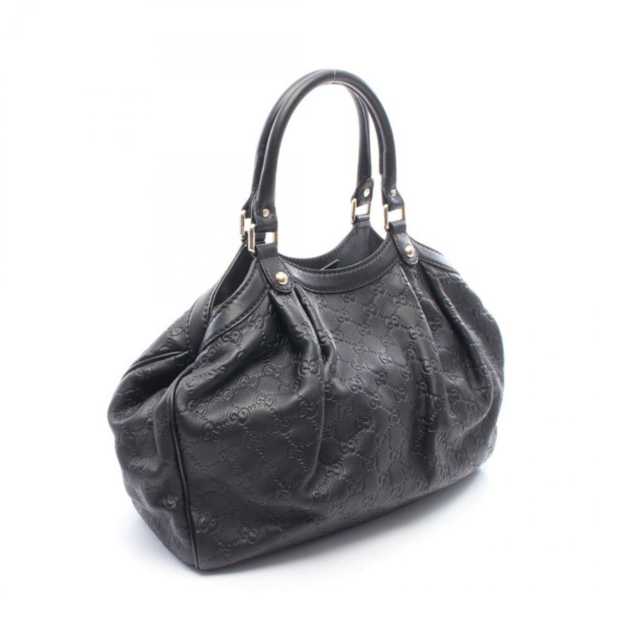 GUCCI Sukey Guccissima 手提包 211944 黑色真皮二手女款-1