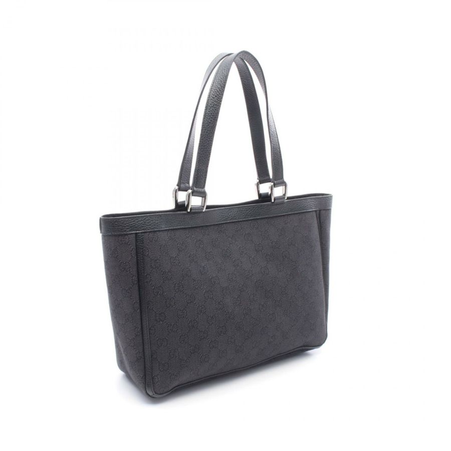 GUCCI Abbey GG帆布托特包 268639 黑色皮革二手女款-1