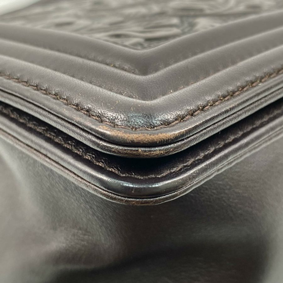 △ CHANEL 香奈兒 Brown Calfskin Boy Ruthenium-Finish Metal No.19 Shoulder Bag 啡色小牛皮鍍釕金屬No.19肩背包-267013474-5
