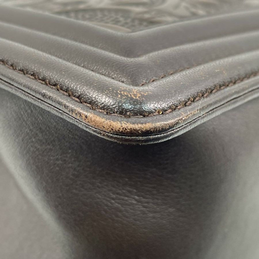 △ CHANEL 香奈兒 Brown Calfskin Boy Ruthenium-Finish Metal No.19 Shoulder Bag 啡色小牛皮鍍釕金屬No.19肩背包-267013474-7