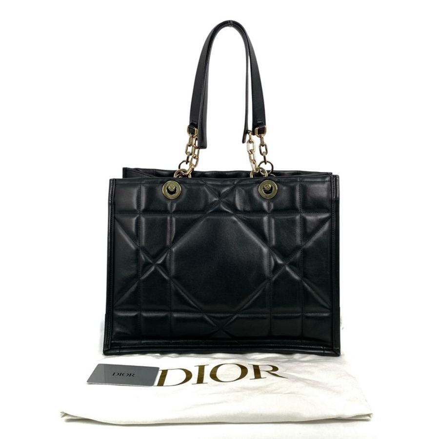 △ DIOR 迪奧 Black Calfskin Essential Archi Tote Bag 黑色小牛皮托特袋-267014426-0