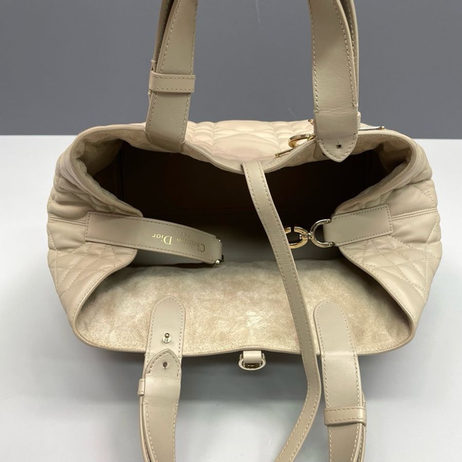 Dior迪奧 奶茶色全皮Toulouse土著中號托特包 98新-5