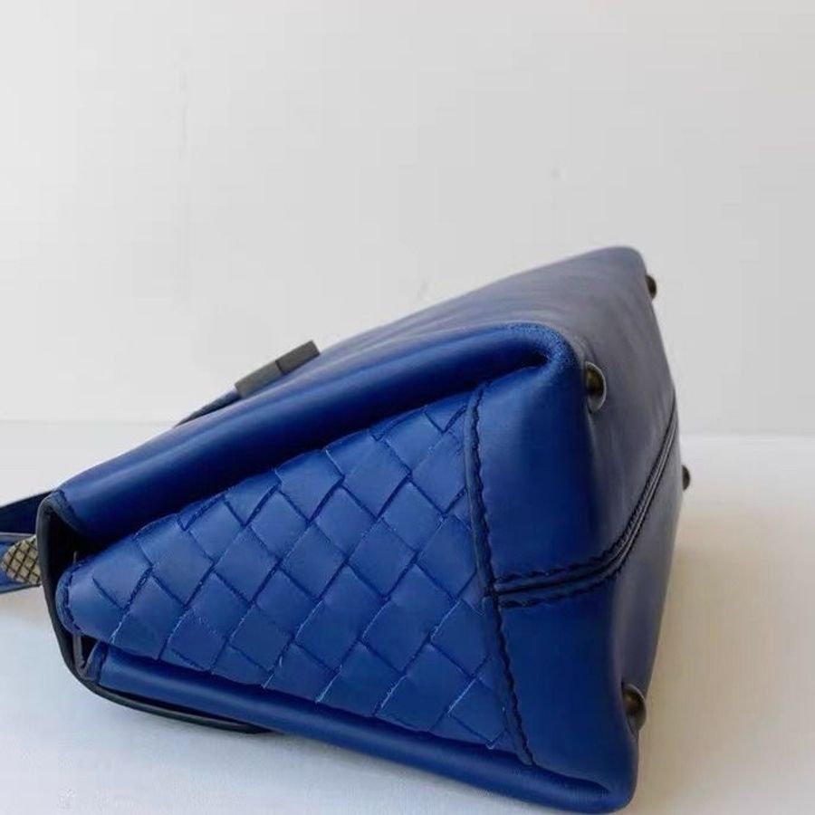 BV mini roma手提肩背包 藍色 20×12.5×9 9新 配件肩帶 塵袋-3